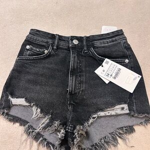 Brand New distressed Black Zara Denim Shorts